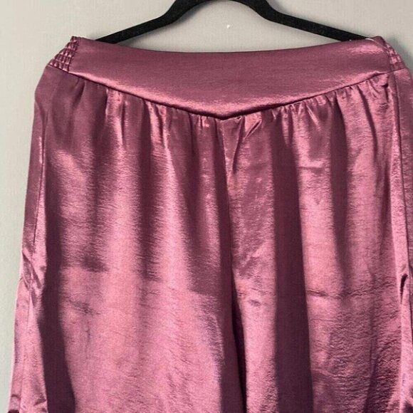 Whimsigoth Satin Ensemble Wide Leg Ruffle Detail Free People Set - Picture 12 of 16